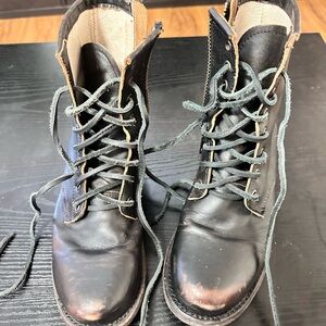 Freebird Black Leather Combat Boots